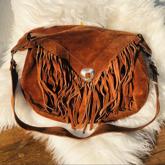 Vintage real leather fringe shoulder purse… - Picture 2 of 10